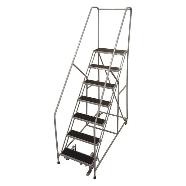 100 in H Steel Rolling Ladder, 7 Steps