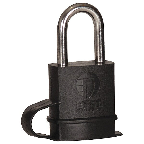 Keyed Padlock, Coreless, Long Shackle, Rectangular Brass Body, Stainless Steel Shackle, 7/8 in W
