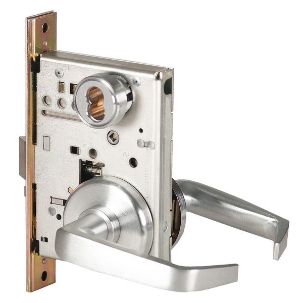 Mortise Lockset, Lever, 45H, Store, Mech.