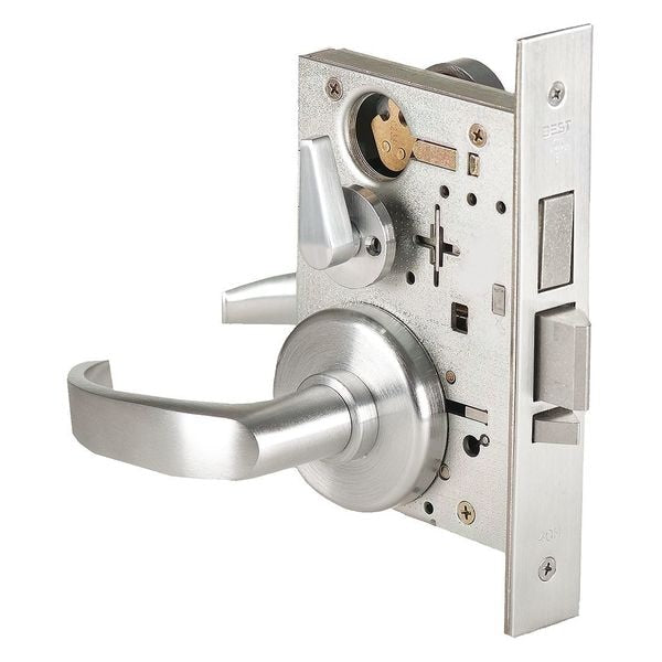 Mortise Lockset, Lever, 45H, Store, Mech.