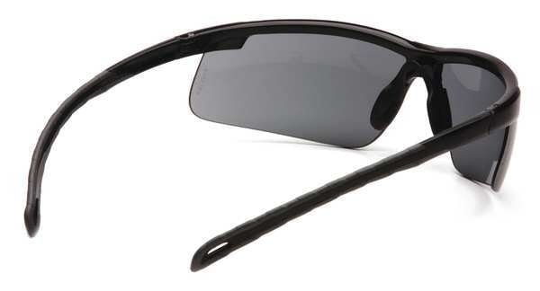 Safety Glasses, Wraparound Gray Polycarbonate Lens, Anti-Fog, Anti-Static, Scratch-Resistant