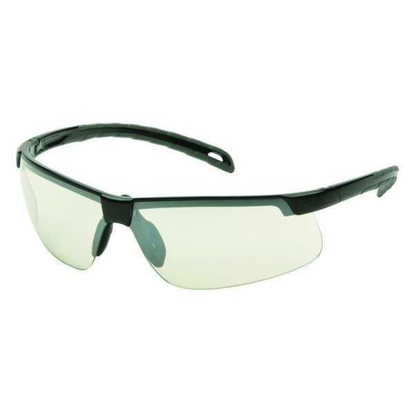 Safety Glasses, Wraparound Gray Mirror Polycarbonate Lens, Anti-Fog, Anti-Static, Scratch-Resistant