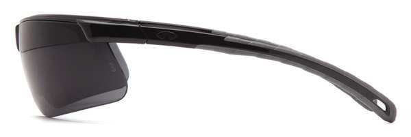 Safety Glasses, Wraparound Gray Polycarbonate Lens, Scratch-Resistant