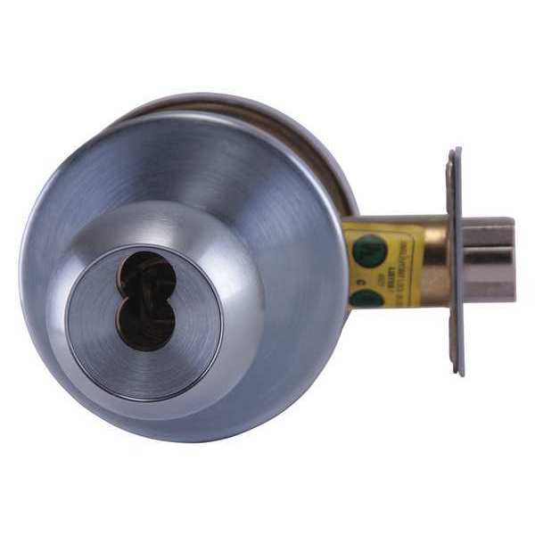 Knob Lockset, Mechanical, Grd. 1, 8K Round