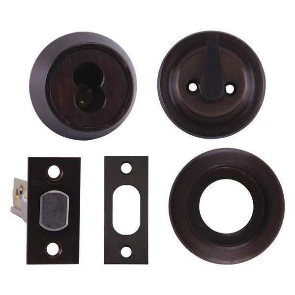 Deadbolt, Chrome, Single, 2-3/4in.