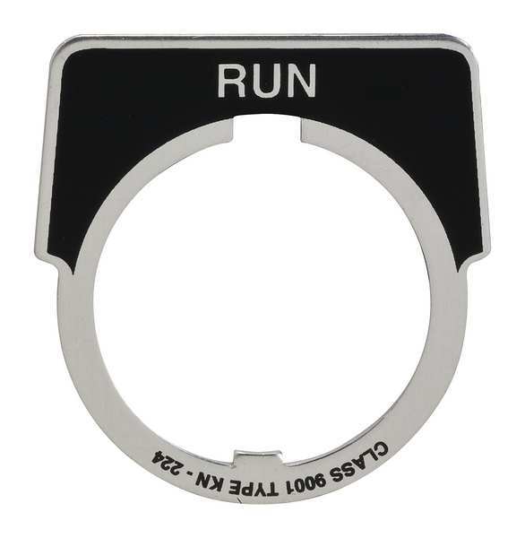 Legend Plate, Half Round, Run, Black