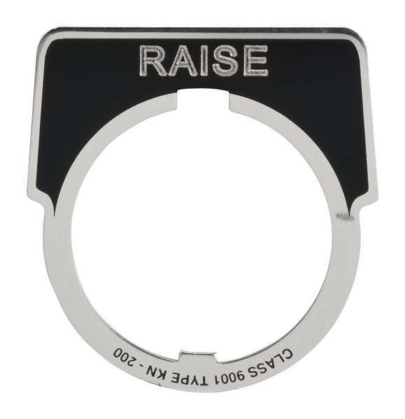 Legend Plate, Half Round, Raise, Black