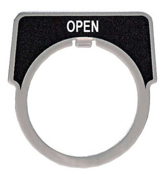 Legend Plate, Half Round, Open, White/Black