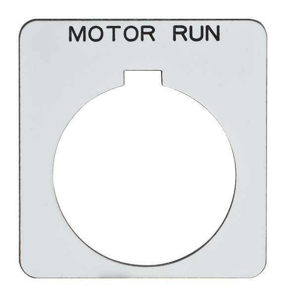 Legend Plate, Square, Motor Run, White