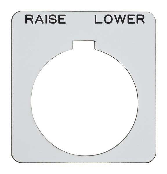 Legend Plate, Square, Raise-Lower, White