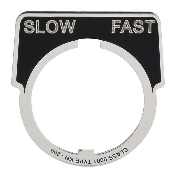 Legend Plate, Half Round, Slow-Fast, Black
