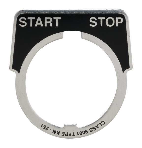 Legend Plate, Half Round, Start-Stop, Black