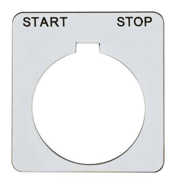 Legend Plate, Square, Start-Stop, White