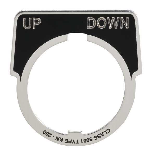 Legend Plate, Half Round, Up-Down, Black