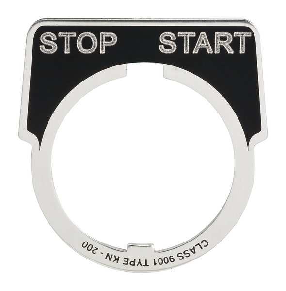 Legend Plate, Half Round, Stop-Start, Black