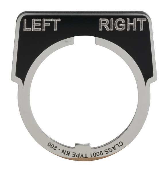 Legend Plate, Half Round, Left-Right, Black