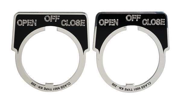 Legend Plate, Open-Off-Close, Black