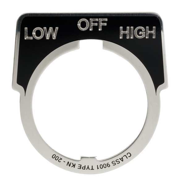 Legend Plate, Low-Off-High, Black