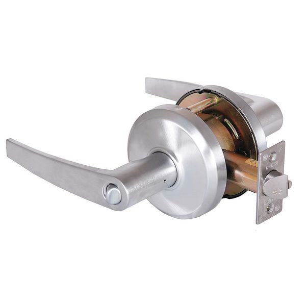 Door Lever Lockset, Satin Chrome