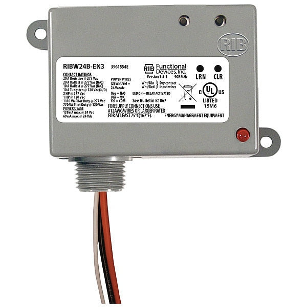 Wireless Relay/Transmitter, SPDT, 24VAC/DC