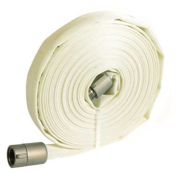 Fire Hose, 1in.x100 ft., NPSH, White, 300psi