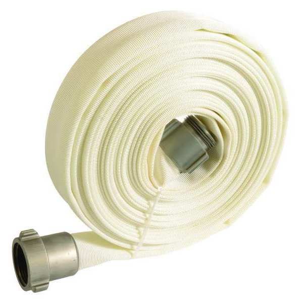 Fire Hose, 1-1/2in.x100 ft., NPSH, White
