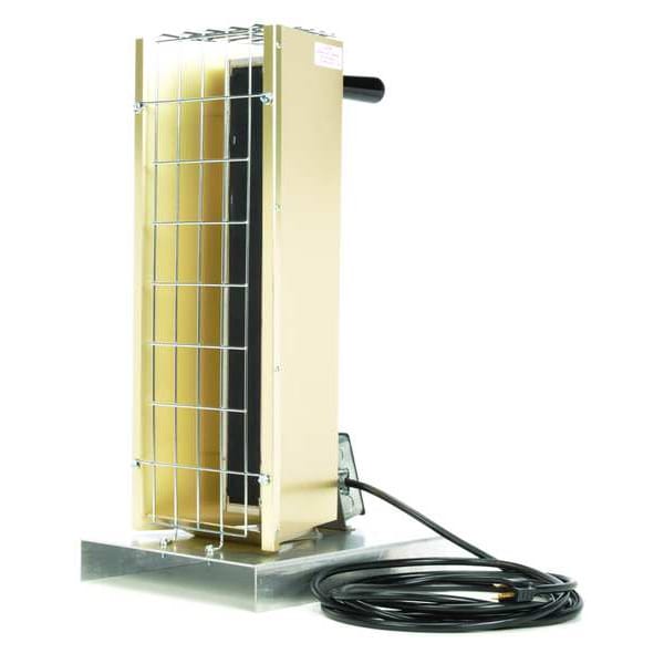 Electric Infrared Heater, Standing Unit, Aluminum, 4948 BtuH, 120V AC