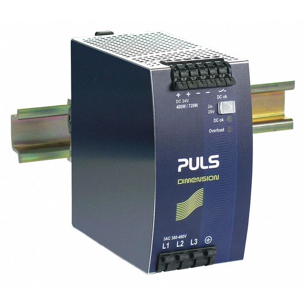 DC Power Supply, Metal, 24 to 28VDC, 480W
