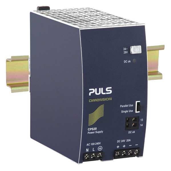 DC Power Supply, Metal, 24 to 28VDC, 480W