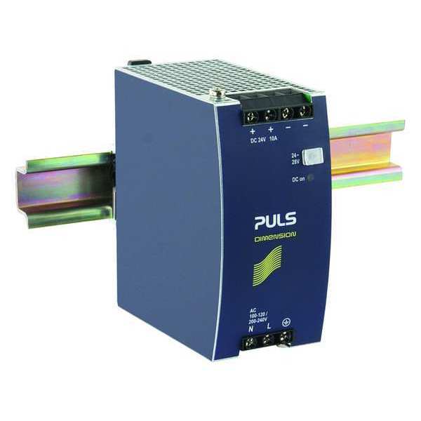 DC Power Supply, Metal, 24 to 28VDC, 240W, Hz: 50/60