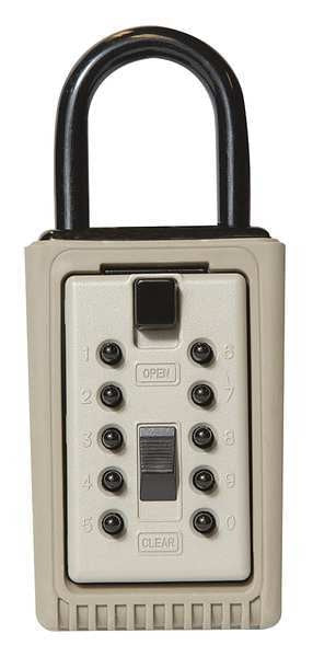 Lock Box, Clay, Portable, PushButton, 3 Keys