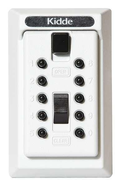 Lock Box, White, Surface, PushButton, 5 Keys