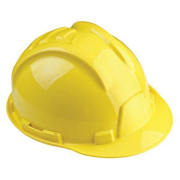 Front Brim Hard Hat, Type 1, Class E, Ratchet (6-Point), Yellow