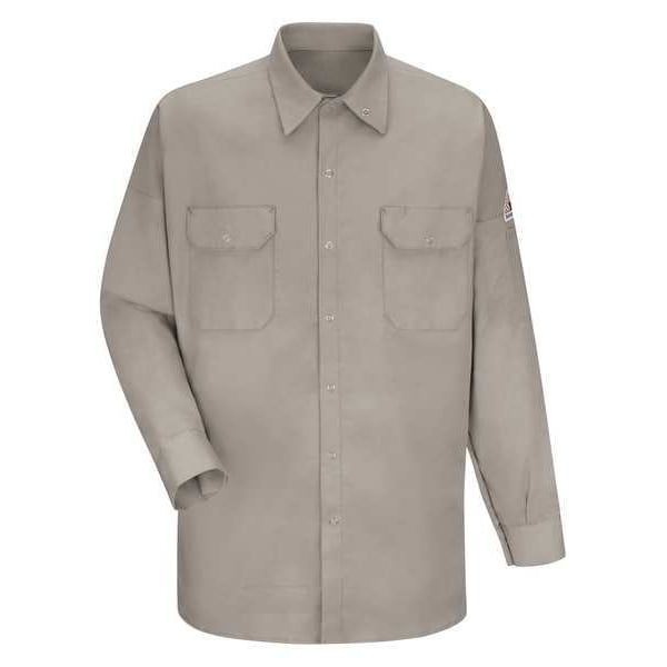 Flame Resistant Collared Shirt, Grey, XXL
