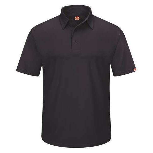 Short Sleeve Polo, Sz 2XL, Black, Polyester