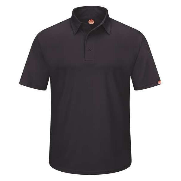 Short Sleeve Polo, Sz 6XL, Black, Polyester