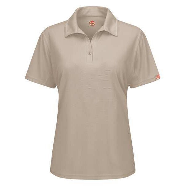 Short Sleeve Polo, Wmn, 2XL, Tan, Polyester