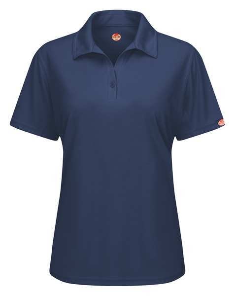 Short Sleeve Polo, Wmn, 2XL, Navy, Polyester