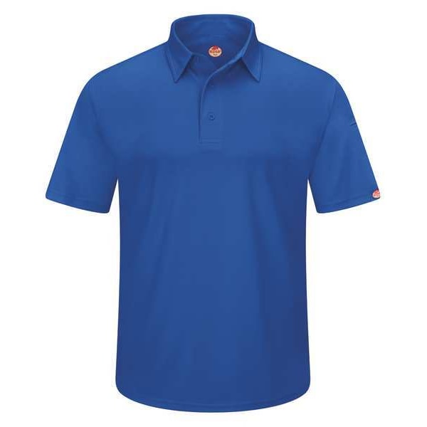 Short Sleeve Polo, S, Royal Blue, Polyester