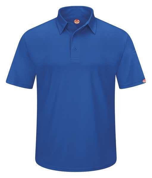 Short Sleeve Polo, XL, Royal Blue, Button