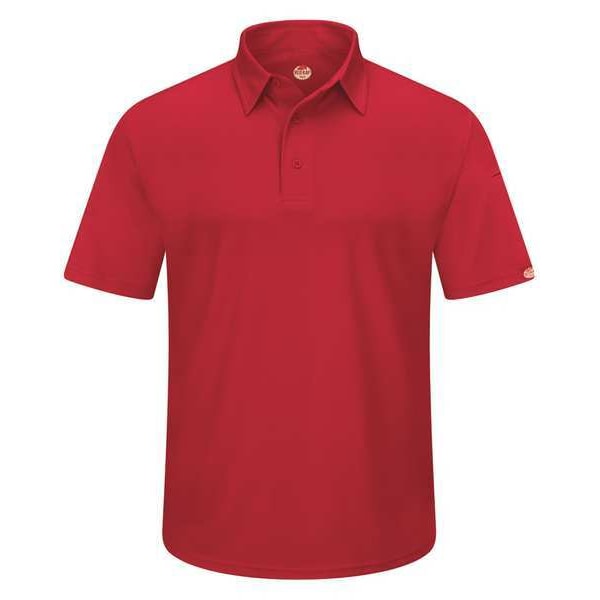 Short Sleeve Polo, Sz 2XL, Red, Polyester