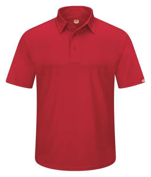 Short Sleeve Polo, Sz M, Red, Polyester