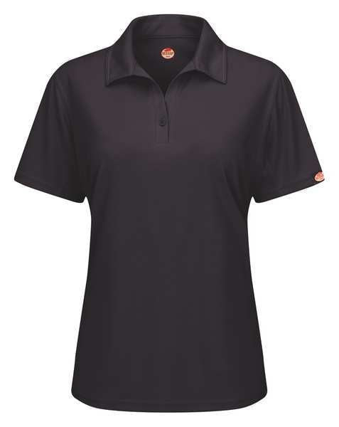 Short Sleeve Polo, Wmn, XL, Black, Polyester