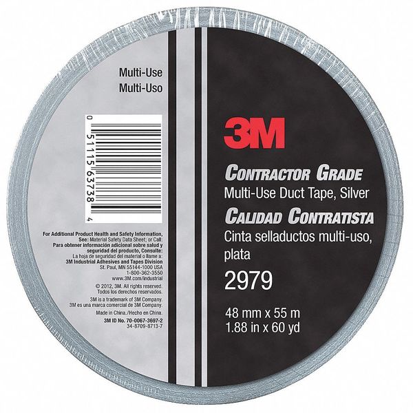 Duct Tape, Gray, 60 yd.L x 1-57/64 in.W