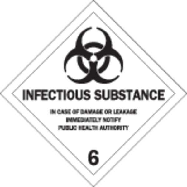 Label, 4in.Hx, 4in.W, Infectious Subst