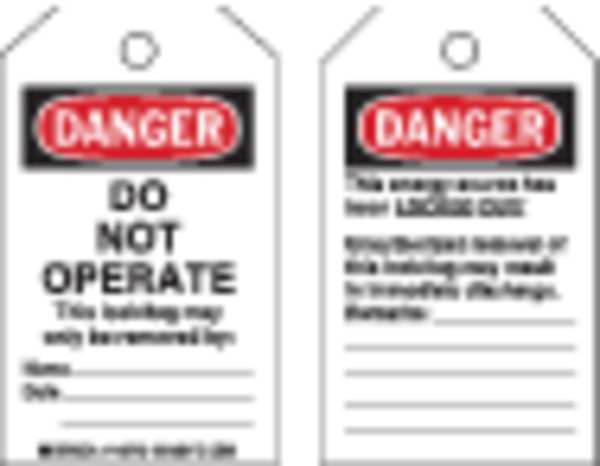 Danger Tag, Black/Red on White, PK10