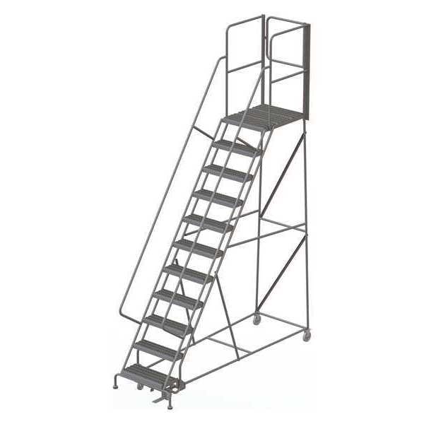 152 in H Steel Rolling Ladder, 11 Steps