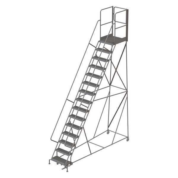 192 in H Steel Rolling Ladder, 15 Steps