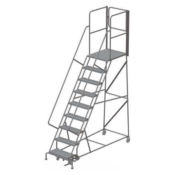 132 in H Steel Rolling Ladder, 9 Steps