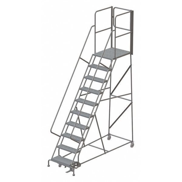 142 in H Steel Rolling Ladder, 10 Steps